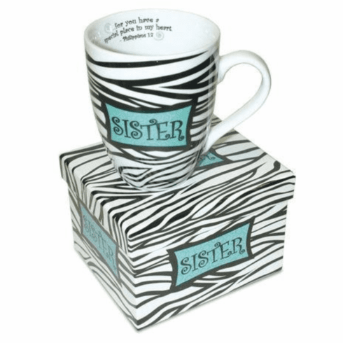 Sisters Zebra Curvy Ceramic Mug