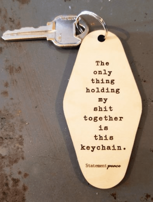 Statement Peace Holding It Together Keychain