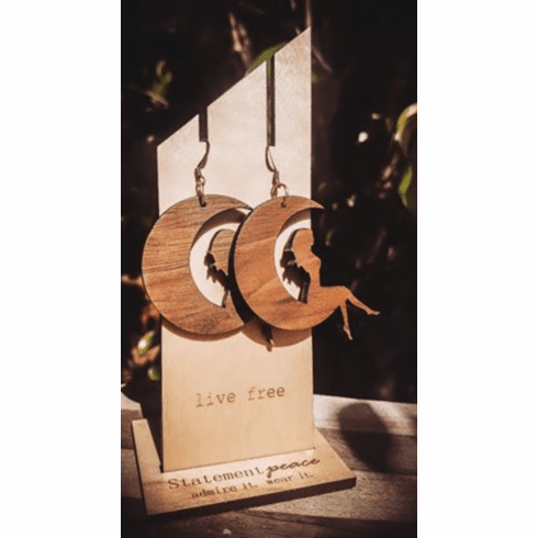 Statement Peace Moon Goddess Earrings