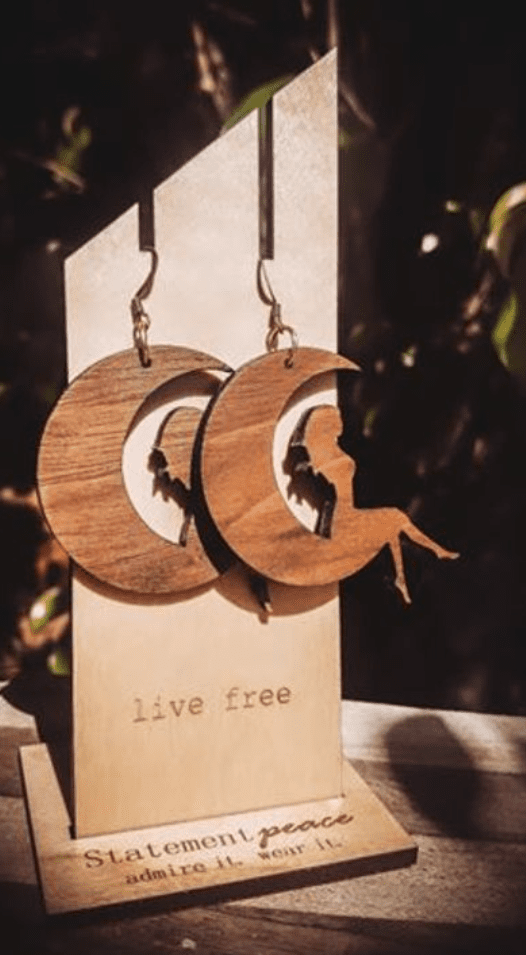 Statement Peace Moon Goddess Earrings