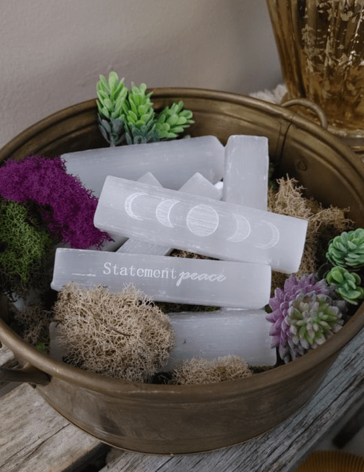 Statement Peace Selenite Moon Phase