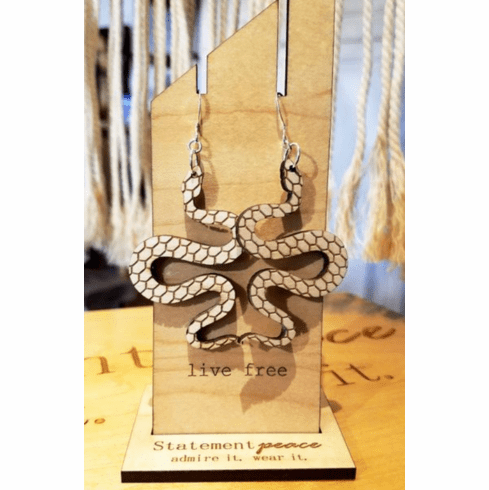 Statement Peace Snake Earrings