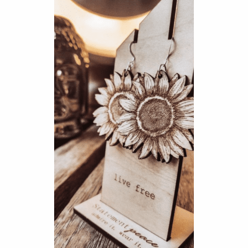 Statement Peace Sunflower Earrings