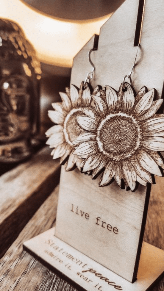 Statement Peace Sunflower Earrings