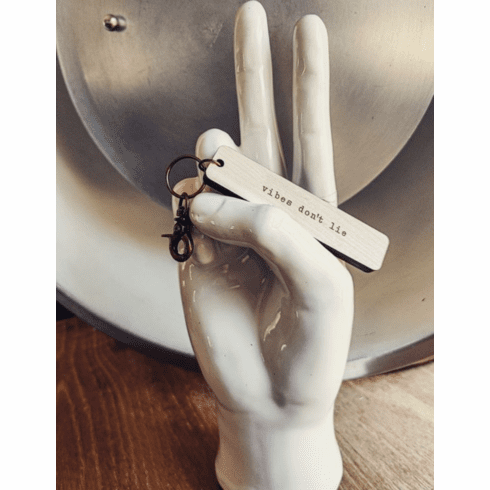 Statement Peace Vibes Dont Lie Keychain