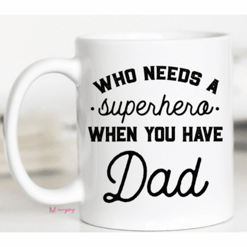 Superhero Dad White Ceramic Mug