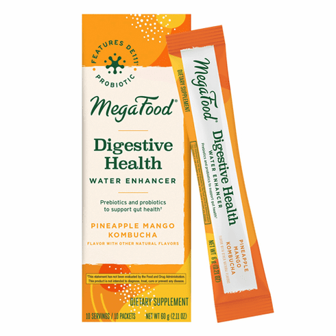 Megafood Digestive Health Water Enhancer, Prebiotics + Probiotics - Pineapple Mango