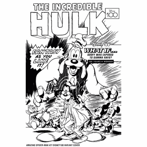 The Amazing Spider-Man # 21 (Incentive B&W Disney 100th Variant)