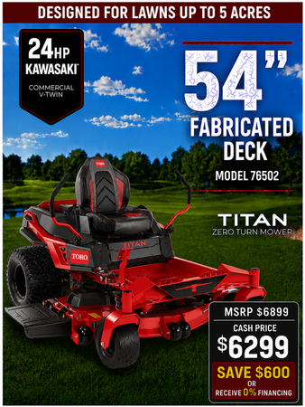 54 24hp Toro TITAN Zero-Turn Mower with Kawasaki Engine