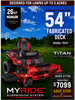 54 26hp Toro TITAN Zero-Turn Mower with Kohler Engine and MyRIDE Comfort Suspension