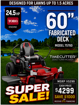 60 24.5hp Toro TIMECUTTER Zero-Turn Mower with Toro Engine