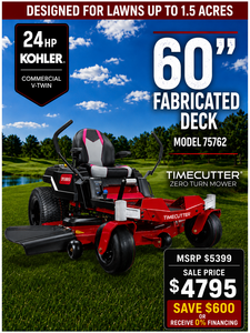 60 24hp Toro TIMECUTTER Zero-Turn Mower with Kohler Engine