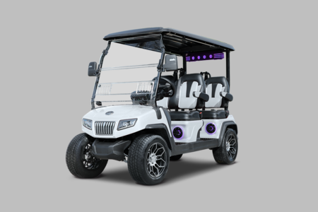 NEW EVolution Maverick 4 Plus 48V Lithium Golf Cart with 4 Forward-facing Seats