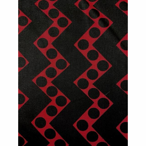 Cotton Fabrics Black Dots Red Lines (Closeout Item)