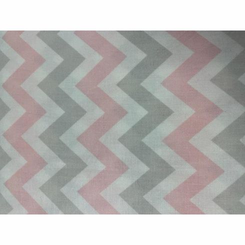 Cotton Fabrics Gray and Pink Zig Zag (Closeout Item)