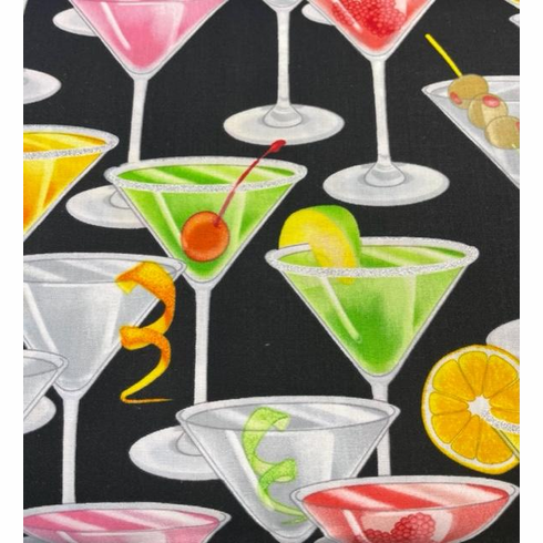 Cotton Fabrics Martini Glasses (Closeout Item)