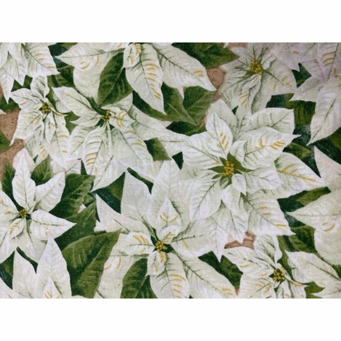 Cotton Fabrics White Flowers (Closeout Item)