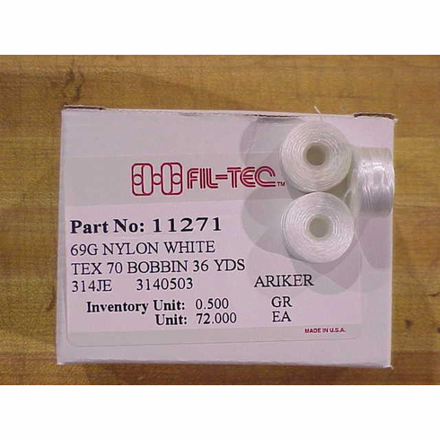 Fil-Tec Size 69G "White" Nylon Bobbin