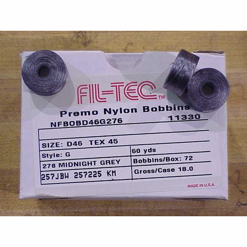 Fil-Tec Size D46G "Midnight Grey" Nylon Bobbin