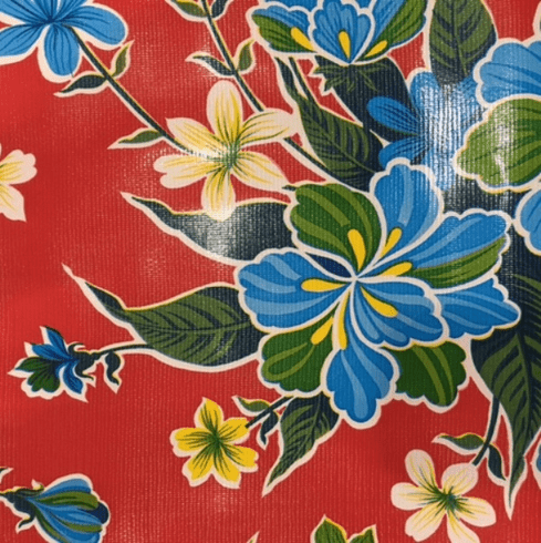 Fortin Red Tablecloth Vinyl 54 Inch (Oilcloth)