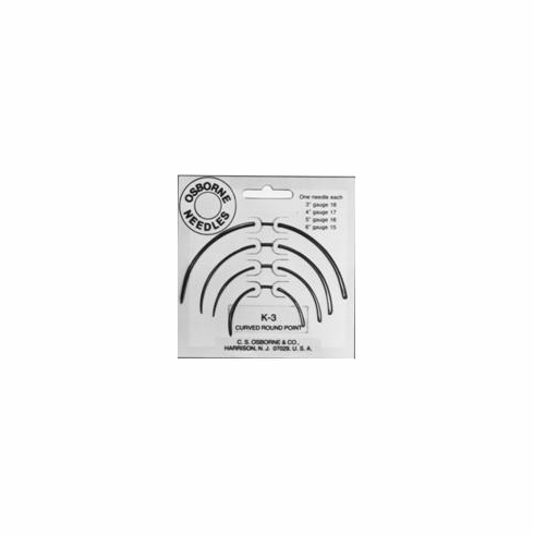 K-3 Assorted Curved Round Point Needle Pack