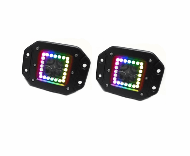 3 Inch ColorADAPT Series RGB-Halo LED Flush Mounted Lights by Race Sport Lighting |Sold in Pairs|