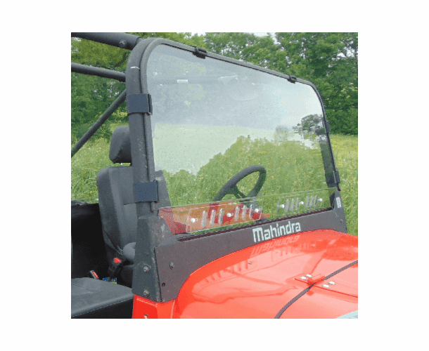 3 Star MR10 Hard-Coated One-Piece Front Windshield w| Adjustable Vents - Mahindra ROXOR