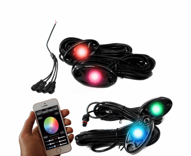 4 Piece ColorSMART RGB Multi-Color Rock Lights by Race Sport Lighting