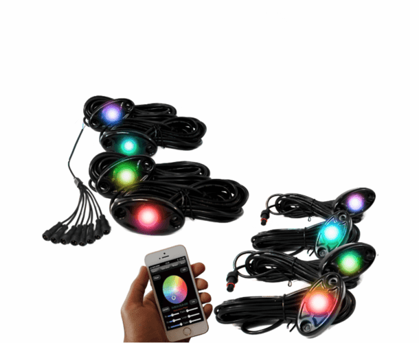 8 Piece ColorSMART RGB Multi-Color Rock Lights by Race Sport Lighting