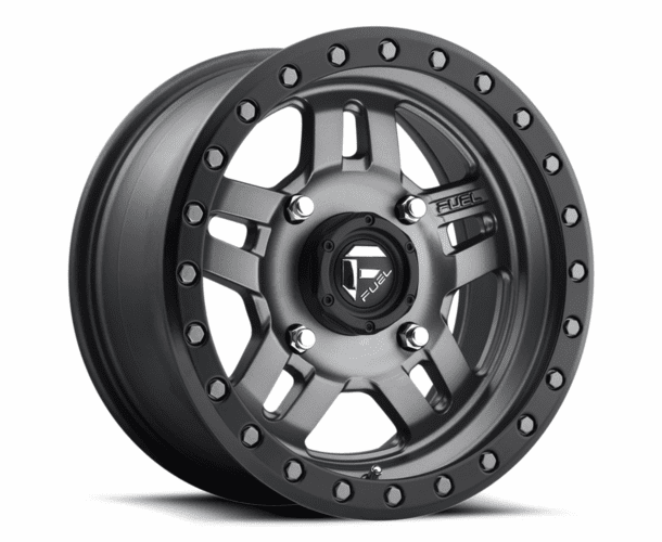 Fuel Anza D558 Matte Gun Metal Wheel Set - 14 and 15 Inch