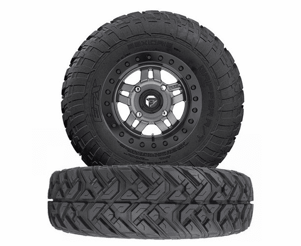 Fuel Anza D918 Matte Gun Metal Beadlock Wheels w| EFX Gripper R | T Tires