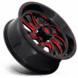 Fuel Kompressor D642 Gloss Black w| Red Accents Wheel Set - 18 and 20 Inch