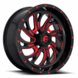 Fuel Kompressor D642 Gloss Black w| Red Accents Wheel Set - 18 and 20 Inch