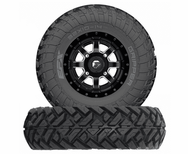 Fuel Maverick D538 Matte Black & Milled Wheels w| EFX Gripper Tires