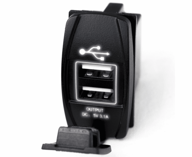 LED USB Charge Panel Rocker Switch by Race Sport Lighting