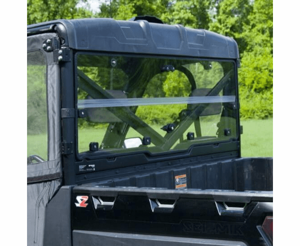 Seizmik Rear Folding Windshield - 2013-22 Full Size Polaris Ranger w| Pro-Fit Cage