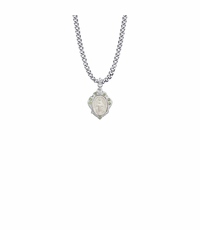 3/4 Inch Silver Filled Decorative Border Miraculous Medal with August Birthstone Crystal Stones