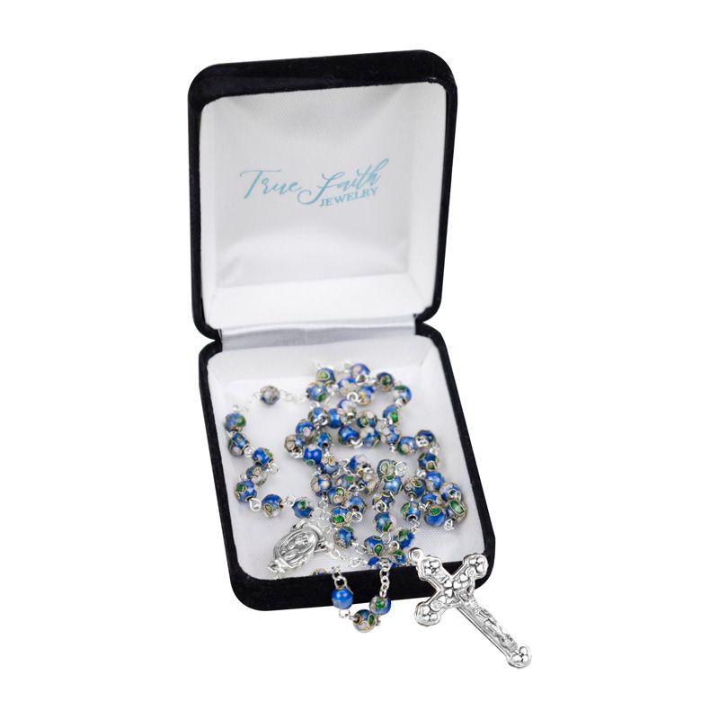 thumbnail image 2 of Pure Luxe Jewelry 26" Stainless Steel Beaded Rosary – Virgin Mary Jesus Cross Necklace With Box 2 of 5