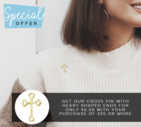 Heart Ends Cross Pin (2 Qty.) on Believer Card - SJ4238