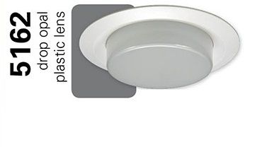 Halo 5162WH 5" Drop Frost Plastic Lens, Self-flange