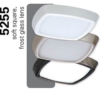 Halo 5255WH 5" Soft Square, Frost Glass Lens, Self-flange