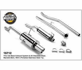 Magnaflow Cat-Back Exhaust System Part # 15712 for the 2001 - 2005 Honda Civic EX/LX/DX Coupe and Sedan 