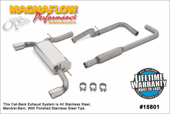 Magnaflow Cat-Back Exhaust System Part # 15801 for the 2000 - 2006 Dodge Neon