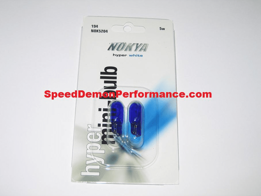 Nokya Pro Mini Bulbs Hyper White 194 (also fits 168, 2825)Twin Pack Part # NOK5204