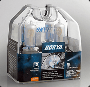 Nokya Stage 2 Cosmic White H4 Twin Pack Headlight Bulbs Part # NOK8013