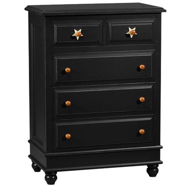 Antique Black Stars 5 Drawer Chest by Alligator - Click to enlarge