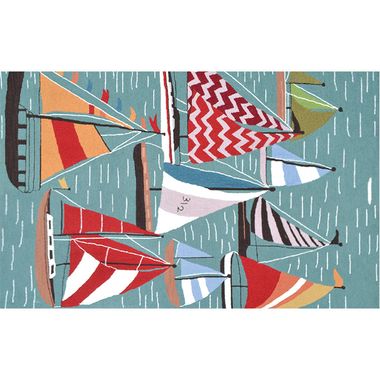 Aqua/White/Red Salem Area Rug by Rug Market