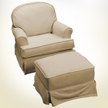 Beige Microfiber Round Back Glider by Komfy Kings - Click to enlarge