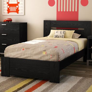 Black Oak Flexible Twin Headboard/Footboard/ Bed Frame Kit by SouthShore