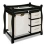 Black Sleigh Changing Table with Hamper and 3 Baskets by Badger Basket